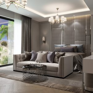 Chambre à coucher Villa Maison Design d’intérieur Côte d’Azur 6
